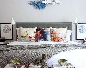 Camden King Bed in Portland Brilliant Velvet Moonbeam