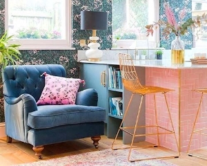 Chiddingfold Chair in Portland Brilliant Velvet Airforce Blue