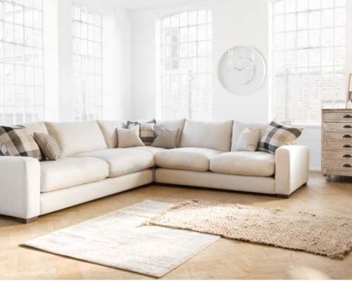 Stockbridge Square Arm Corner Unit in Ian Mankin Newbury Hopsack Natural