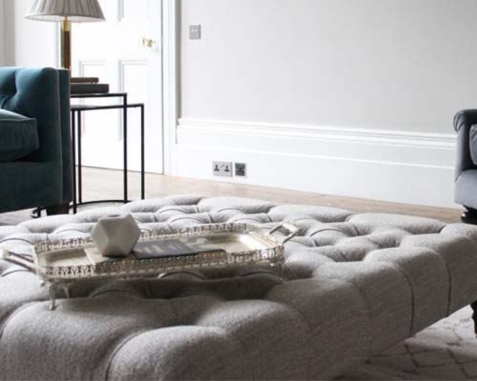 Photoshoot Images: Pentlow Buttoned Footstool in Tennyson Cockle