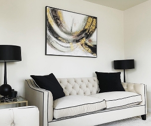 Haresfield 3 Seater Sofa in Latte with Jet Piping