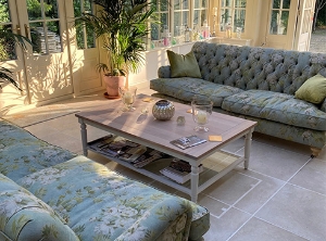 Chiddingfold 3 Seater Sofas in Floreale Linen Celadon