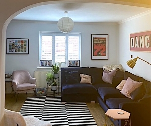 Stockbridge Corner Sofa in Omega Velvet Midnight