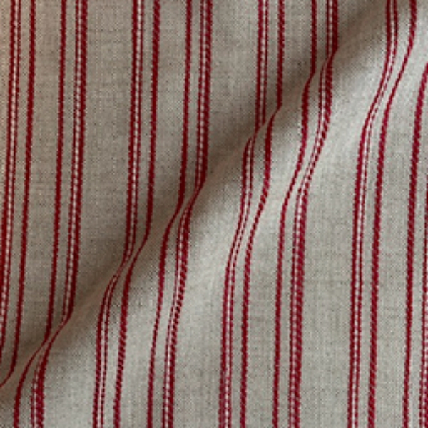 Fabric Hovingham Woven Linen Stripe: Red