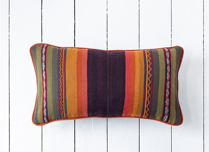 Peruvian Collection: Bolster Cushion in Fabric 11 Mahuaypampa Region