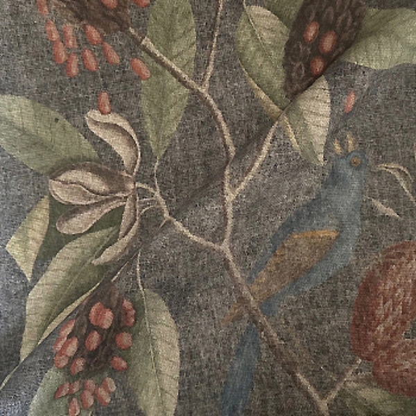 Fabric RHS Botanicals - Mark Catesby Grosbeak: Pitch