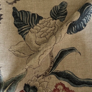 Floral Linen: Alice in Wonderland Nude Raspberry