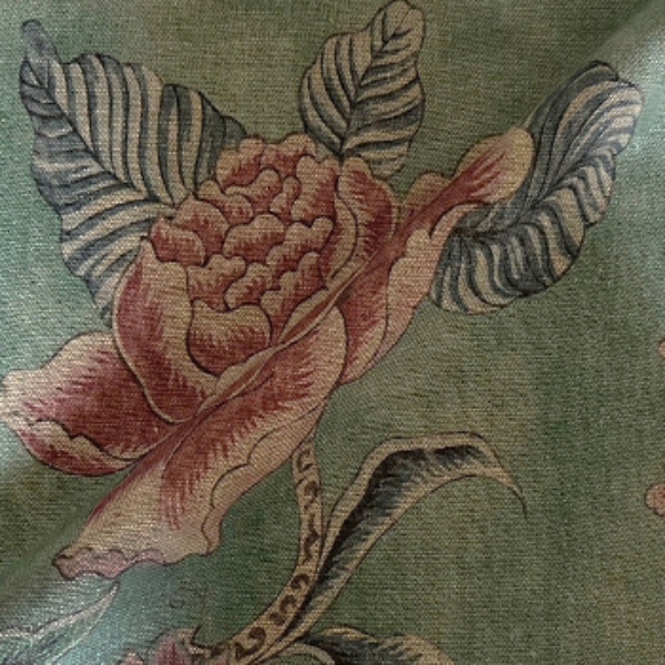 Fabric Floral Linen: Alice in Wonderland Viridian