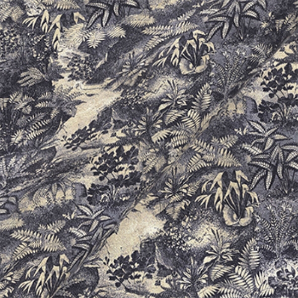 Exclusive Fabric RHS Botanicals on Velvet - Ferns Toile: Ink