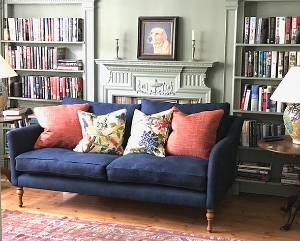 Brunel 3 Seater Sofa covered in Ralph Lauren Pebbled Linen Navy
