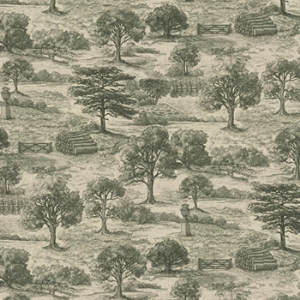 Spill Resistant Woodland Toile: Forest Green