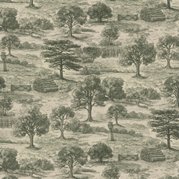 Spill Resistant Woodland Toile: Forest Green