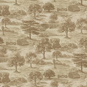 Spill Resistant Woodland Toile: Sandstone