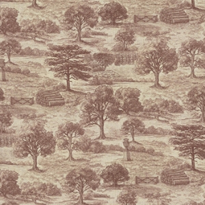 Spill Resistant Woodland Toile: Berry