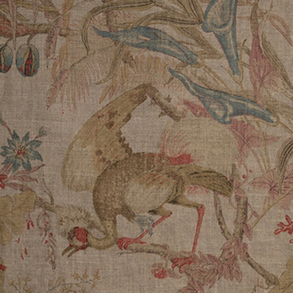 Floral Linen: Lily Pad Vermillion