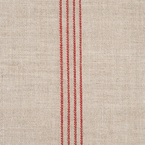 Baldersby Woven Linen Stripe: Red