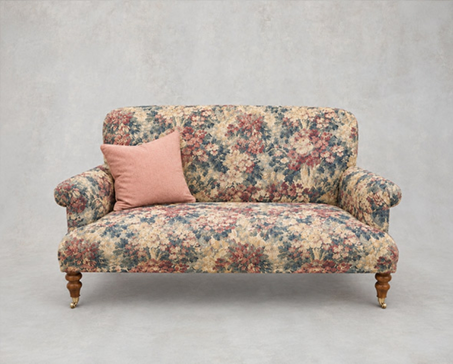 Outlet Edinburgh: Midhurst 2 seater sofa in Floral linen Sylvan Ink Magenta