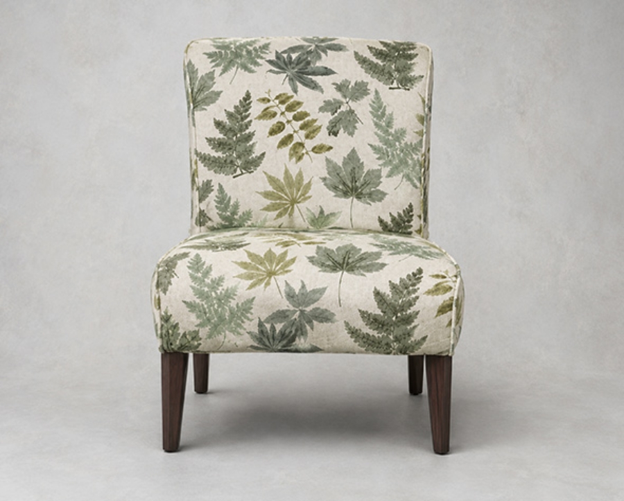 Outlet Edinburgh: Harwood chair in RHS Botanicals Foliage Spring Green