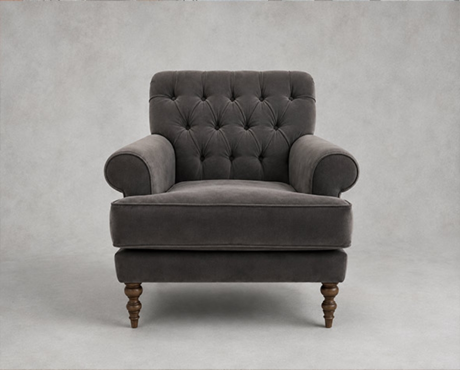 Outlet Edinburgh: Port Isaac chair in Linwood Tango Velvet Lunar