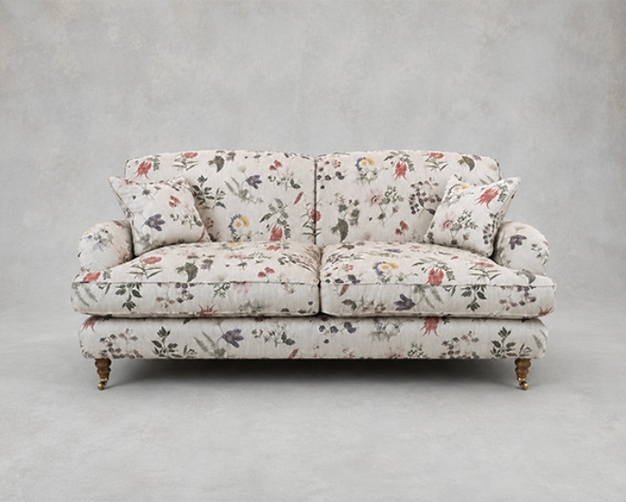 Outlet Edinburgh: Kentwell 3 Seater Sofa in RHS Caroline Maria Applebee Wildflowers
