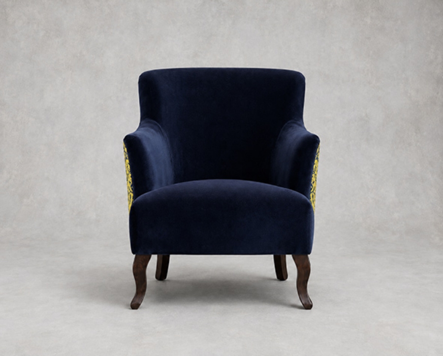 Outlet Manchester: Grassington chair in Linwood Omega Navy & Emma J Shipley Animalia Rousseau Lime