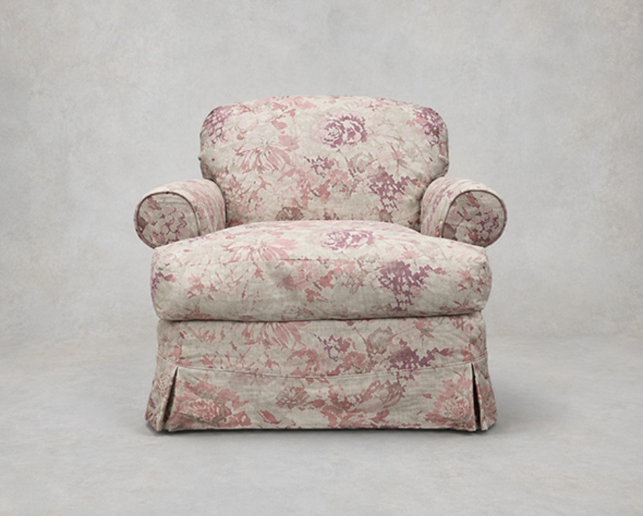 Outlet West Sussex: Hampton Chair in Floral Linen Faith Antique Sangria