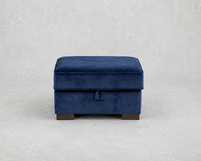 Outlet Edinburgh: Wadenhoe storage footstool in Linwood Omega Velvet Atlantis