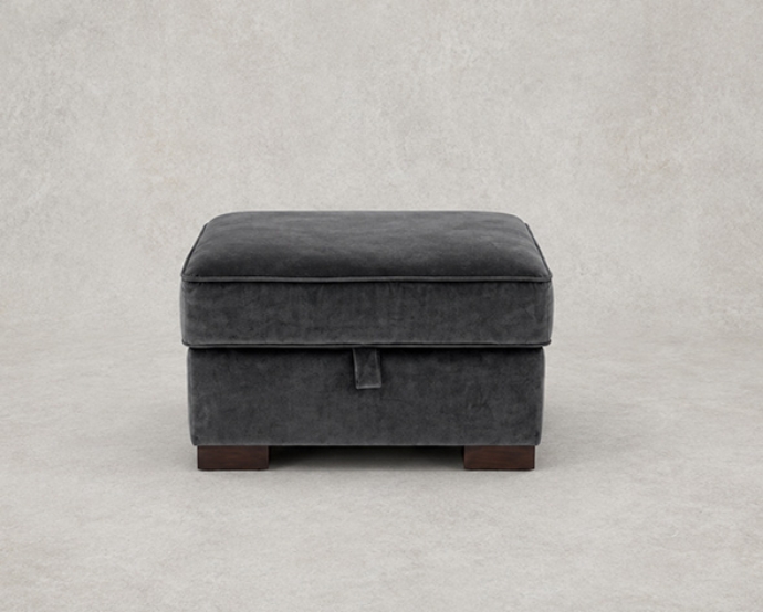 Outlet Manchester: Wadenhoe storage footstool in Linwood Omega Velvet Lava