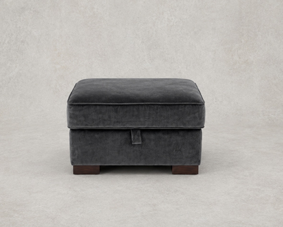 Outlet Manchester: Wadenhoe storage footstool in Linwood Omega Velvet Lava