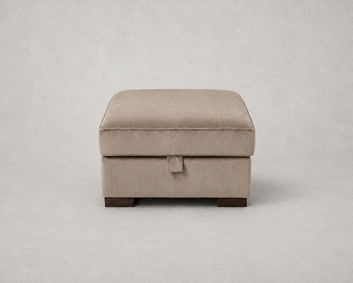 Outlet Salisbury: Wadenhoe storage footstool in Linwood Omega Velvet Taupe