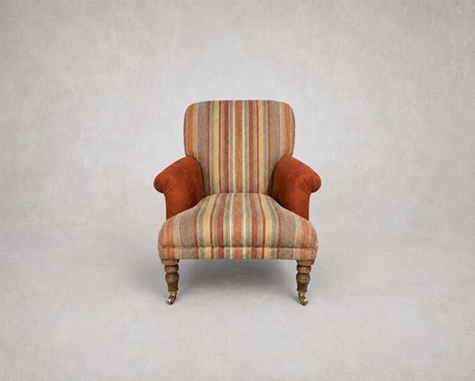 Outlet West Sussex: Midhurst Chair in Kirkby Soho and Mulberry Rustic Stripe