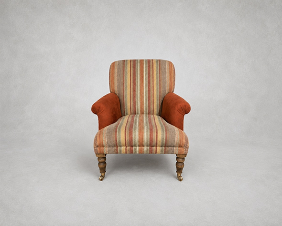 Outlet West Sussex: Midhurst Chair in Kirkby Soho and Mulberry Rustic Stripe