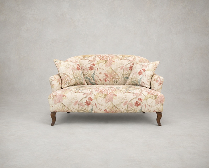 Outlet Tunbridge Wells: Grassington 2 seater sofa in Floral Linen Lily Pad Vermillion