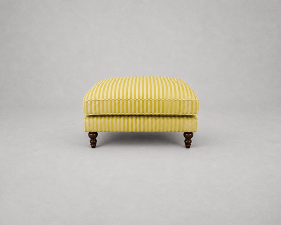 Outlet Edinburgh: Cooksbridge Footstool in Claremont Tiole Chevron Stripe Gold