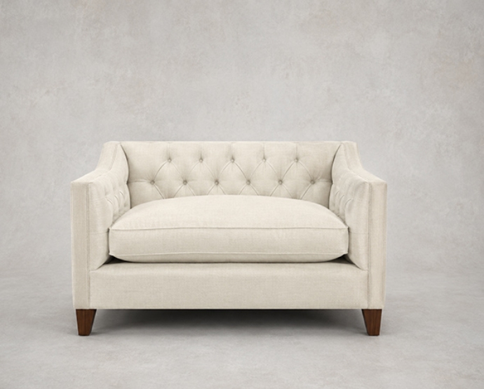 Outlet WestSussex: Haresfield snuggler dipped arm in Wemyss Flora Velvet Dove