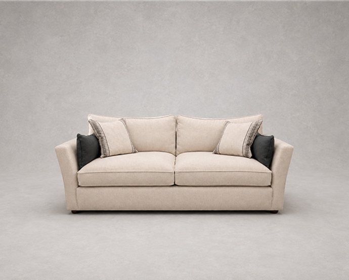 Outlet St Albans: Aldeburgh 4 seater sofa in Brussels Linen with scatters