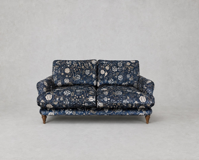 Outlet Salisbury: Pugin 3 Seater Sofa in V&A Threads of India Opulent Velvet Tree Of Life Ink