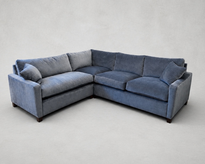 Outlet Tunbridge Wells: Greenwich medium corner group in Ross Stockwell Velvet Dolphin