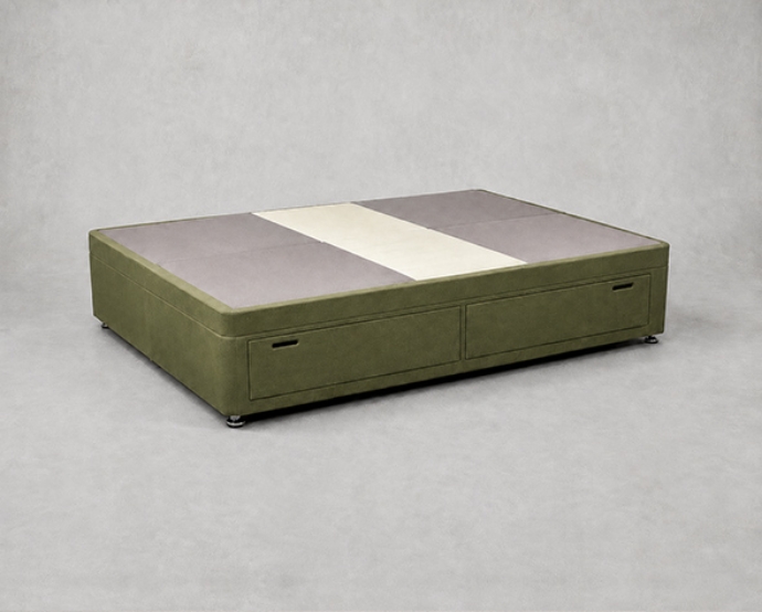 Outlet West Sussex: King side opening ottoman bed in Thompson Ravello Linen Evergreen