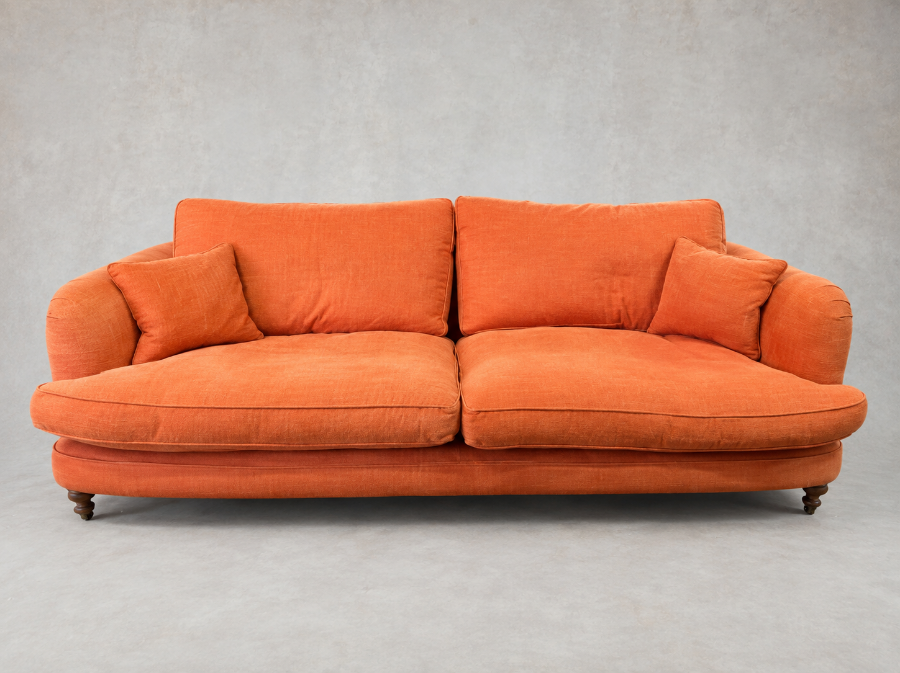 Outlet West Sussex: Helmsley 4 Seater Sofa in Romo Linara Henna