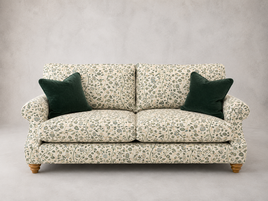 Outlet Salisbury: St Mawes 3 seater sofa in RHS Trailing Vine Green