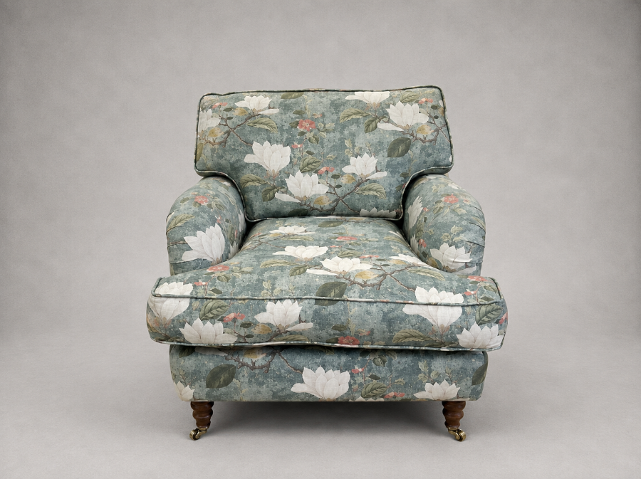 Outlet Tunbridge Wells: Alwinton chair in RHS Plantae Japonica Teal