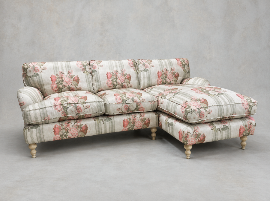Outlet West Sussex: Alwinton Chaise Sofa in RHS Etta's Bouquet Sunset Moss