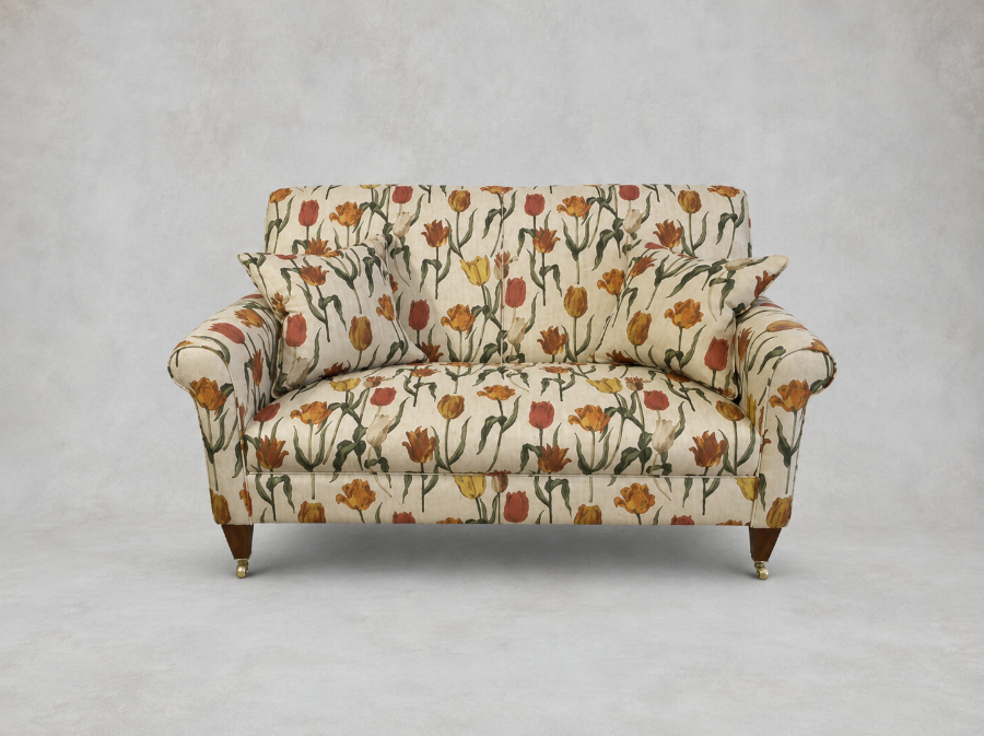 Outlet Tunbridge Wells: Petworth 2 seater sofa in RHS Botanicals Pieter van Kouwenhoorn Tulips Natural