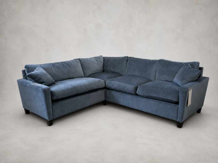 Outlet Tunbridge Wells: Greenwich medium corner group in Ross Stockwell Velvet Dolphin