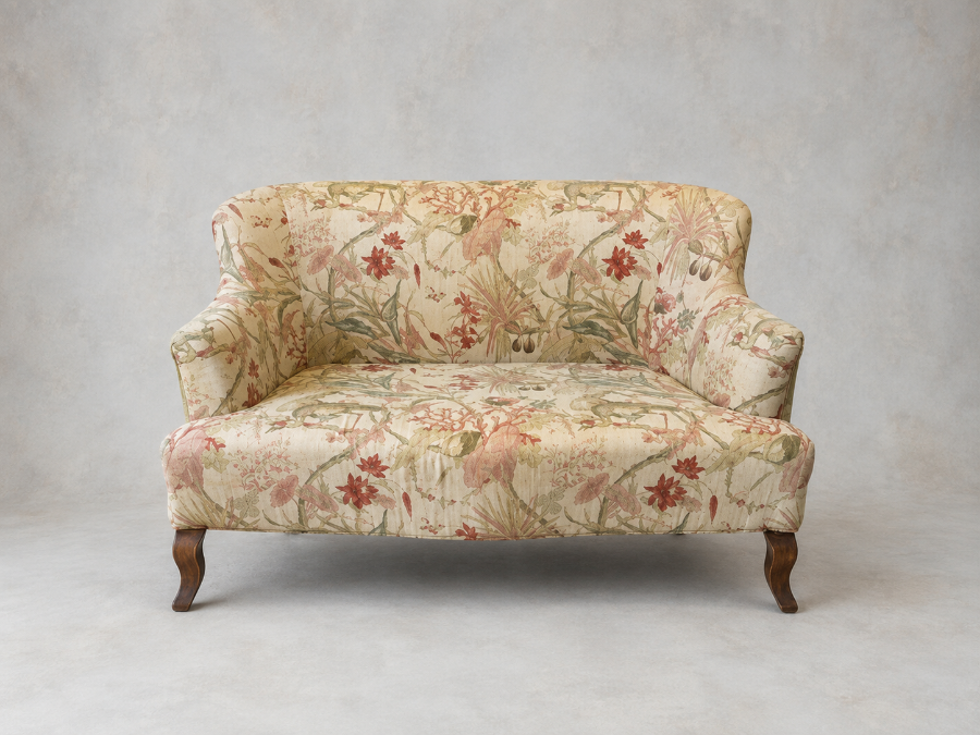 Outlet Tunbridge Wells: Grassington 2 seater sofa in Floral Linen Lily Pad Vermillion