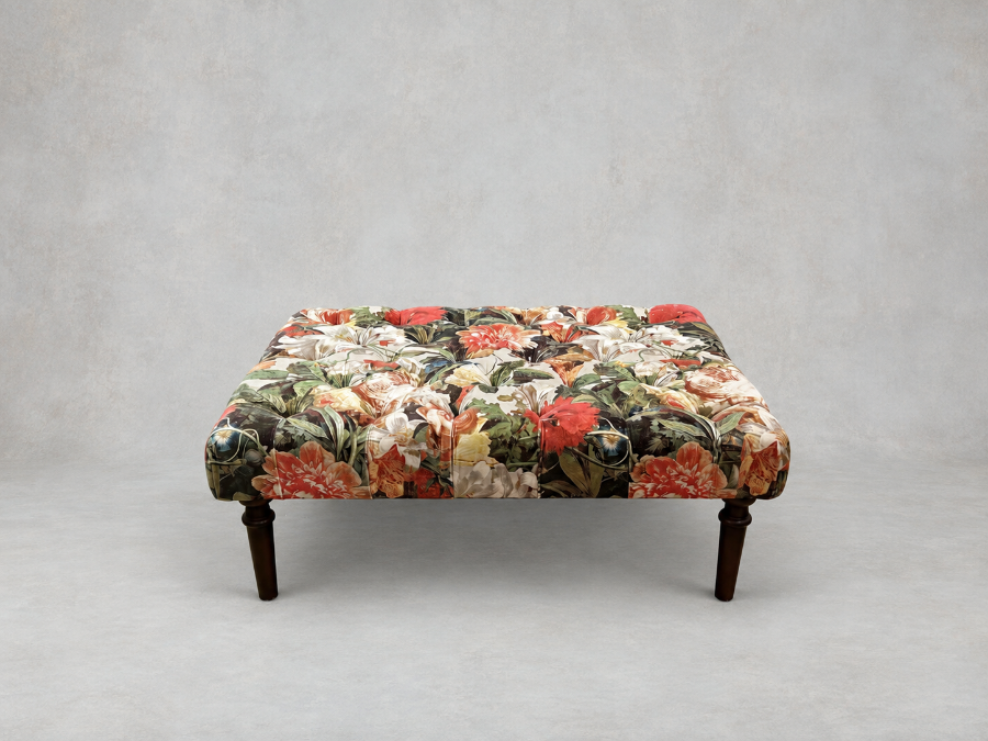Outlet Sutton Coldfield: Pentlow footstool in Mulberry Velvet Pompadour Spice