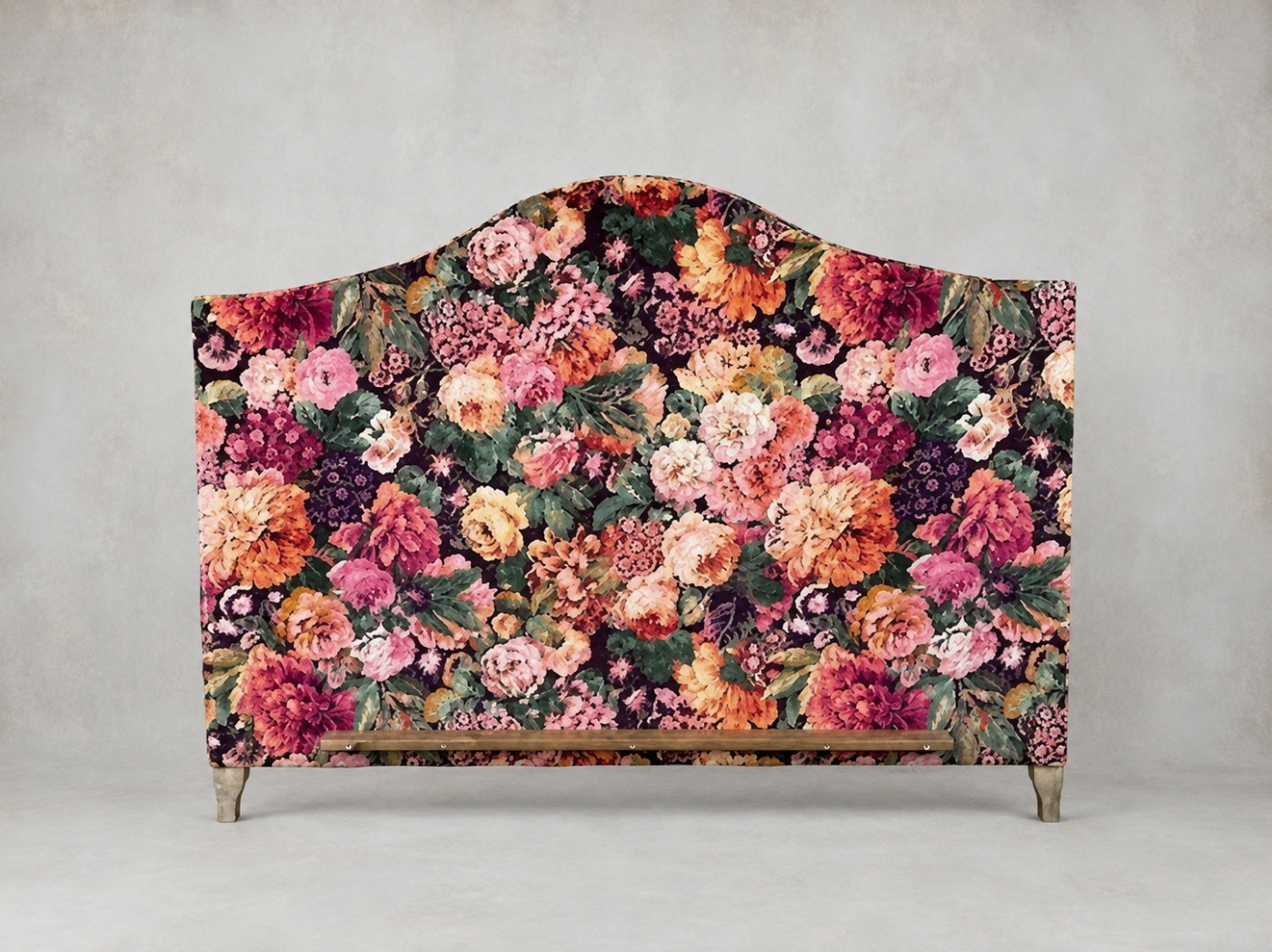 Outlet West Sussex: Bermondsey Super King Headboard in Sanderson One Sixty Very Rose & Peony Velvet Wild Plum