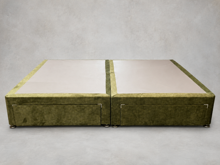 Outlet West Sussex: King 4 drawer divan in almost Plain Velvet Forest