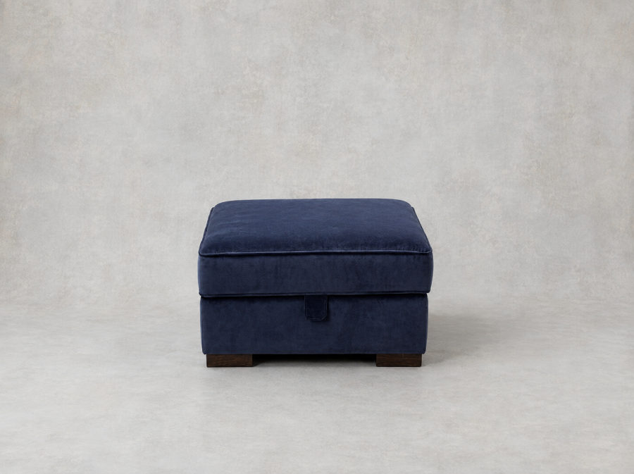 Outlet Edinburgh: Wadenhoe storage footstool in Linwood Omega Velvet Atlantis